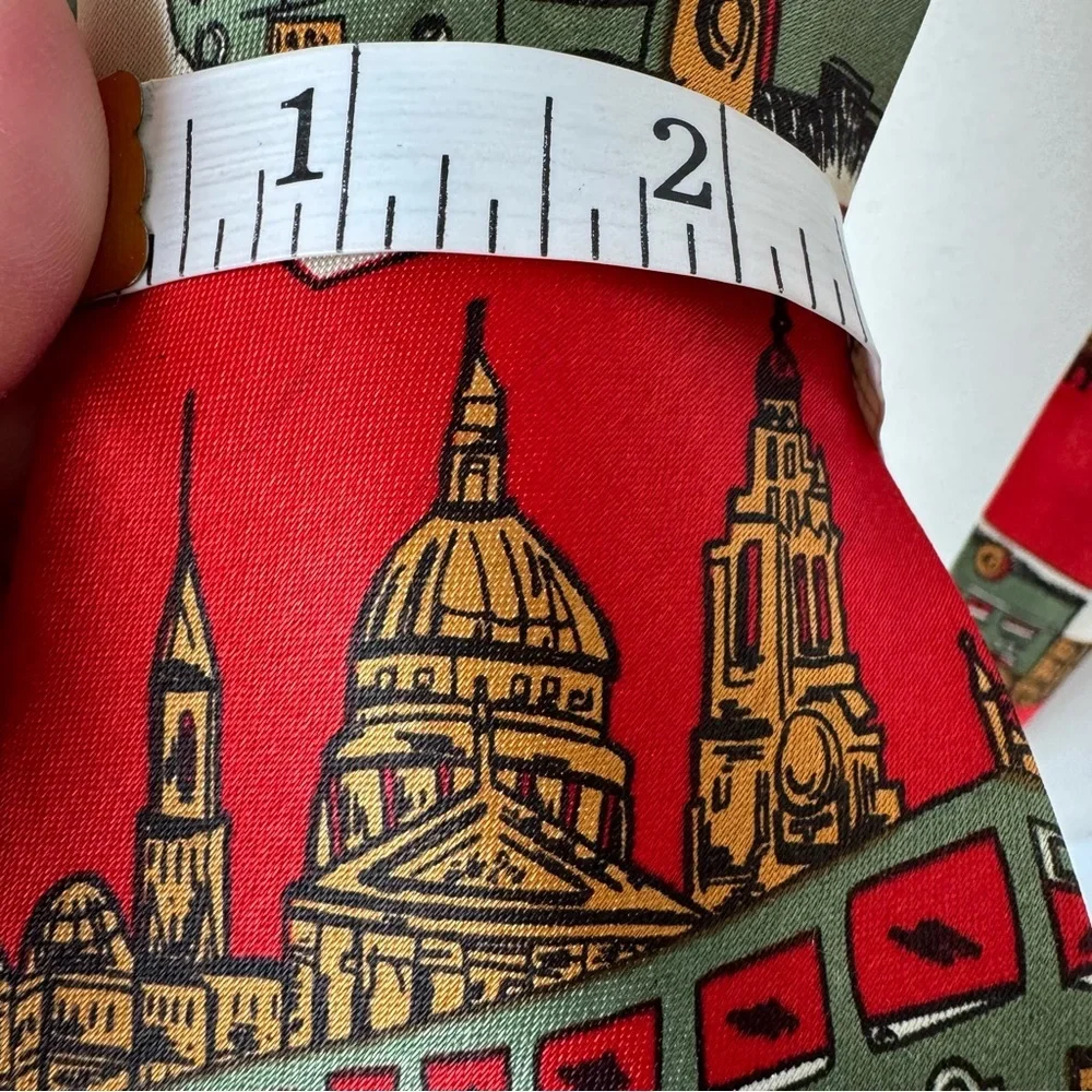 Double-Decker Bus City Tour‎ Red Handmade Novelty Tie Dude Fashion tour guide